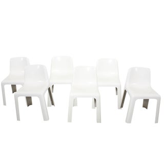 Fiberglass Ozoo 700 Dining Chairs attributed to Marc Berthier for Roche Bobois, 1970s, Set of 6 For Sale