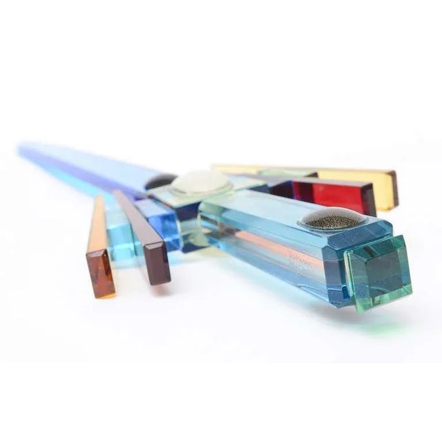 Blue Vintage Murano Signed Venini Rare Glass Sword Sculpture Italian For Sale - Image 8 of 10