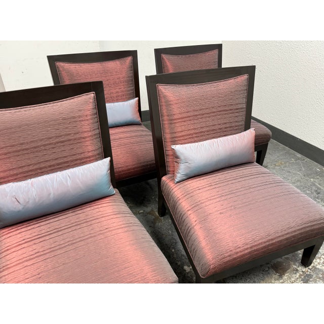 Design Plus Gallery presents a Set of Four Loren Plain Tampa Lounge Chairs by Bright Chair Furniture. Their seat, back +...