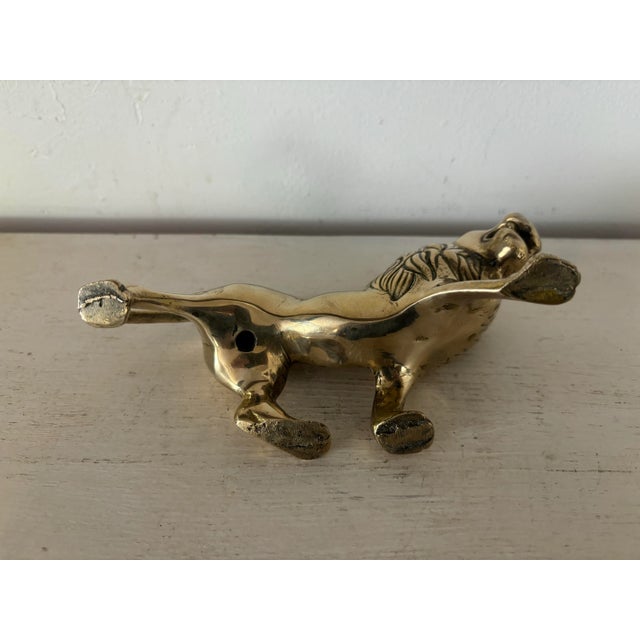 Mid 20th Century Vintage English Brass Lion For Sale - Image 5 of 5