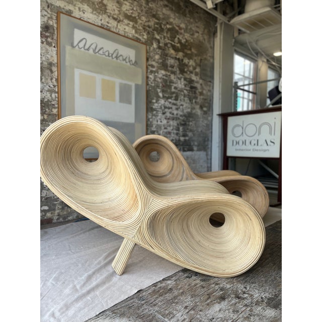 Boho Chic 1960s Parabola Deck Chair With Ottoman For Sale - Image 3 of 10