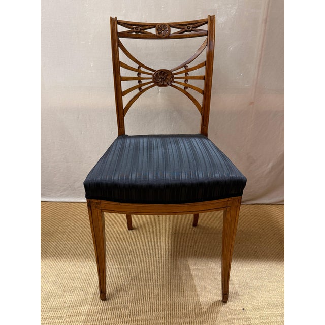 Blue Antique Neoclassical Dining Chairs by Friedrich Gottlob Hoffmann, Germany 1780, Set of 4 For Sale - Image 8 of 8