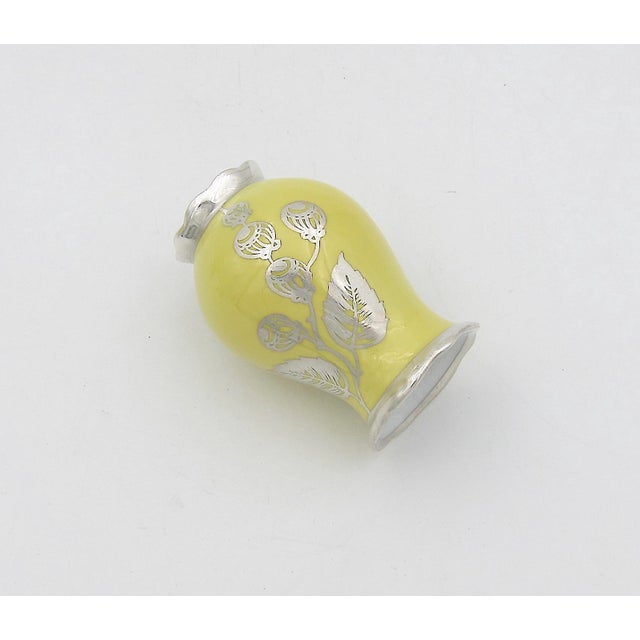 Mid 20th Century Manfred Veyhl Silver Overlay Rosenthal Yellow Porcelain Vase Trio For Sale - Image 5 of 9
