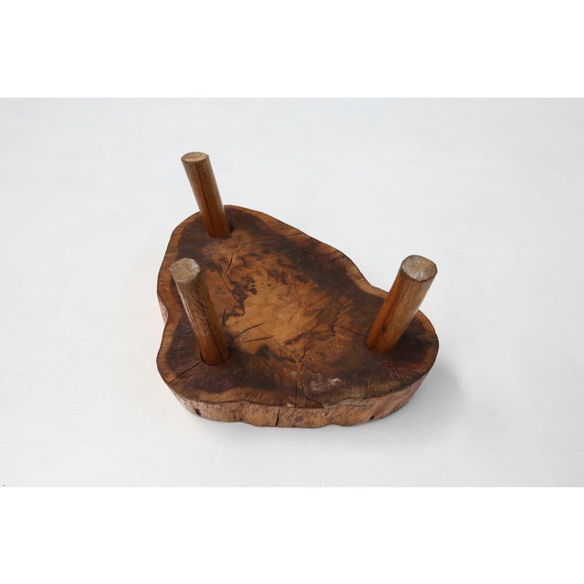 Rustic Low Wooden Tripod Tree Trunk Side Table, 1890s For Sale - Image 6 of 10