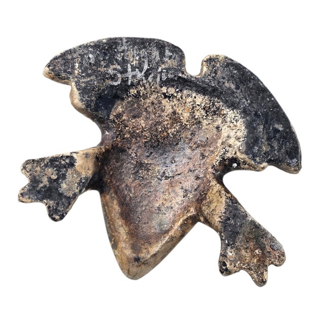 Margie Hughto Studio Signed Iridescent Ceramic Frog Sculptures, Pair, 4" For Sale - Image 18 of 18
