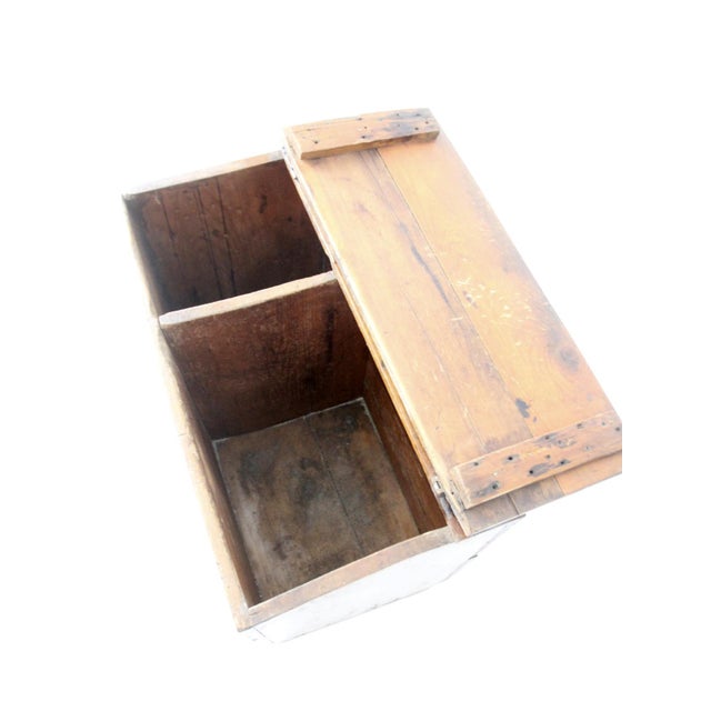 Antique Primitive Wood Storage Chest For Sale - Image 4 of 18