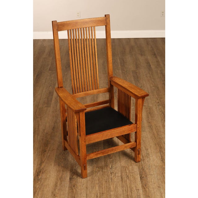 Stickley Mission Collection Set of Eight Oak Spindle Dining Chairs For Sale - Image 10 of 18