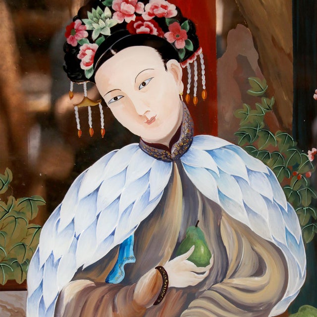 Glass Chinese Reverse Glass Paintings For Sale - Image 7 of 12