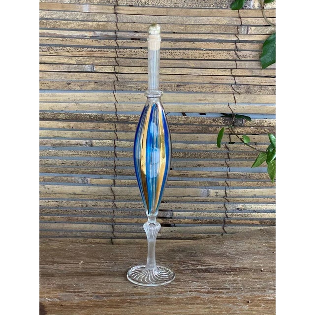 1960s Hand-Painted Gold 24-Karat Venitian Vase, 1970s For Sale - Image 5 of 18