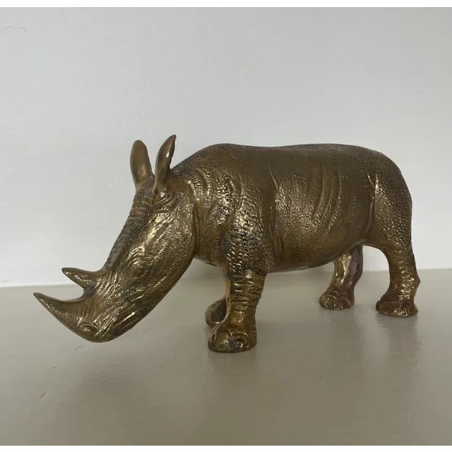 Vintage Brass Rhinoceros Figurine Chairish