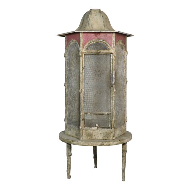 Matthew Izzo Home León Garden Iron Faux Bois Aviary For Sale