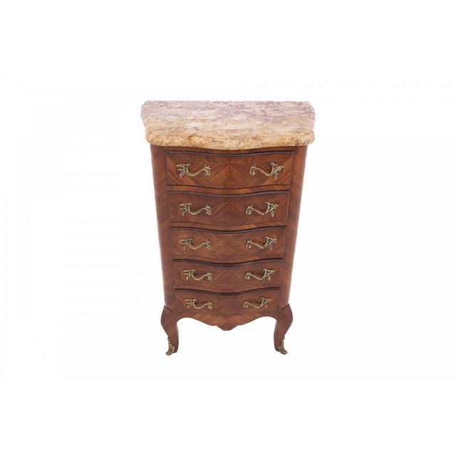 Walnut Chiffonier with Marble Top, 1890s For Sale - Image 3 of 12