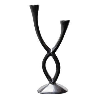 2-Arm Candlestick attributed to Matthew Hilton, England, 1980s For Sale