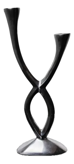 2-Arm Candlestick attributed to Matthew Hilton, England, 1980s