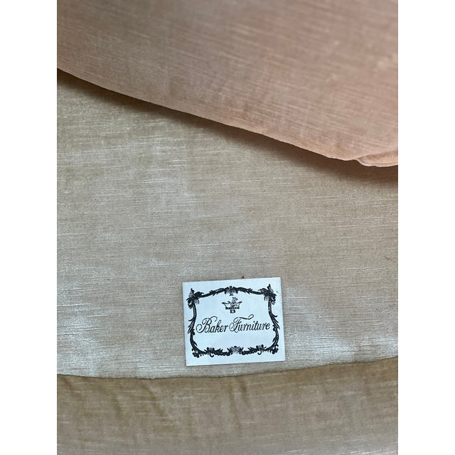 1990s Pair Hollywood Regency Baker Furniture Company Slipper Chairs For Sale - Image 17 of 18