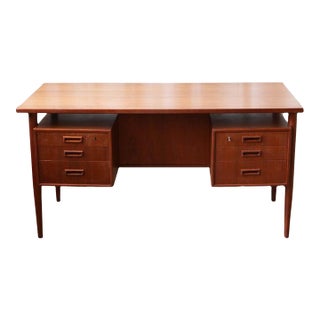 Attributed Hp Hansen Danish Modern Teak Writing Desk, 1960s For Sale