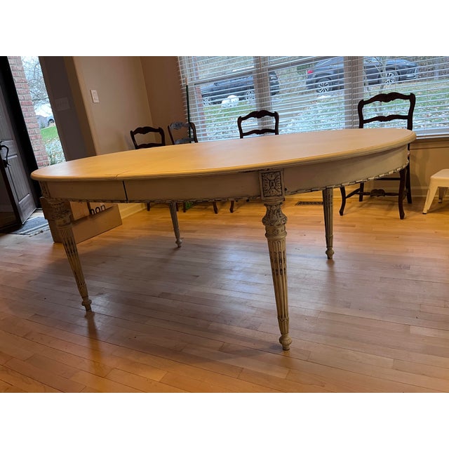 19th Century 20th Century Louis XVI Style Dining Table With Leaves For Sale - Image 5 of 6