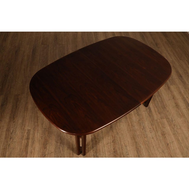 1970s Danish Modern Rosewood Extension Dining Table With Two Leaves By Boltinge For Sale - Image 5 of 18