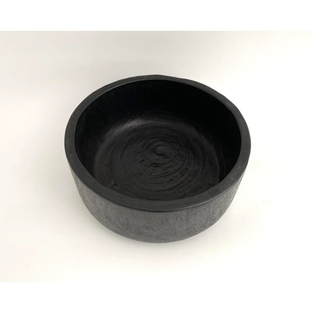 Wood Ebonized Wood Artisan Crafted Wood Bowl For Sale - Image 7 of 9