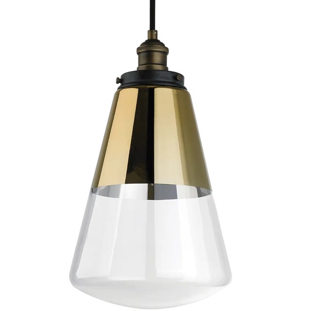 Modern Sean Lavin By Visual Comfort Studio Waveform Pendant in Painted Aged Brass / Dark Weathered Zinc For Sale - Image 3 of 3