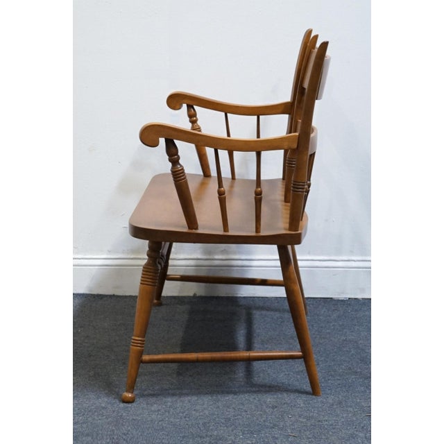High End Vintage Solid Hard Rock Maple Colonial Early American 35" Bench Settee For Sale In Kansas City - Image 6 of 10