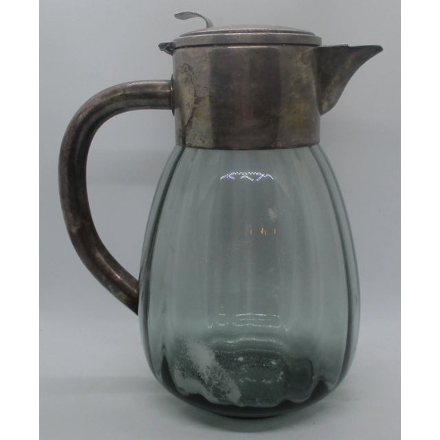1930s Silverplate and Glass Water Carafe Eisenberg Lozano, Made in Germany For Sale In Miami - Image 6 of 12