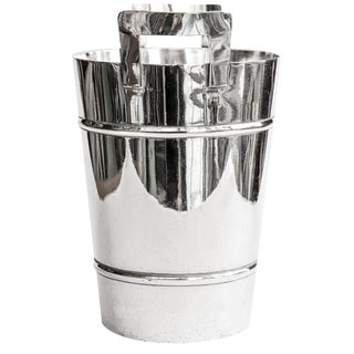 Mid-Century Modern Silver Plated Champagne Cooler and Ice Bucket, 1950s For Sale
