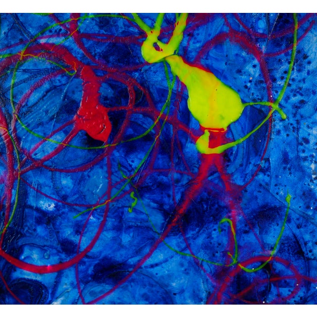 Ocean Lights - Expressionist Composition in Acrylic on Canvas Bold abstract composition by California artist Charles...