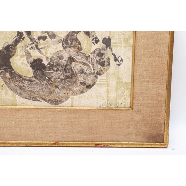 Abstract Expressionism Hans Erni (Swiss, 1909-2015) "Zwei Pferde" Lithograph For Sale - Image 3 of 6