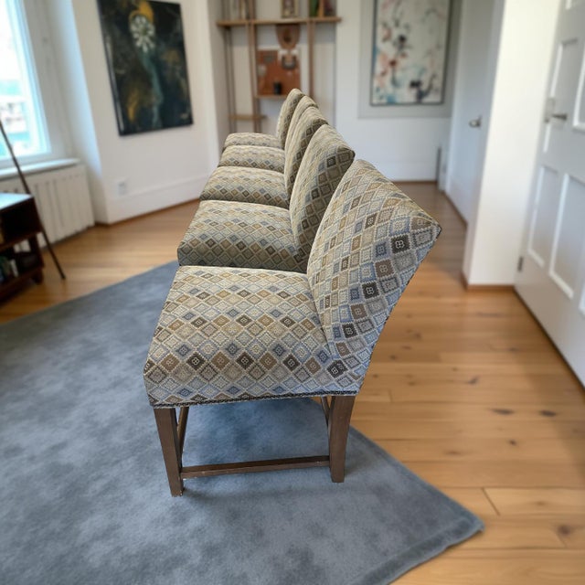 Transitional Ethan Allen Upholstered Dining Chairs – Set of 5 – Artisan Crafted For Sale - Image 3 of 12