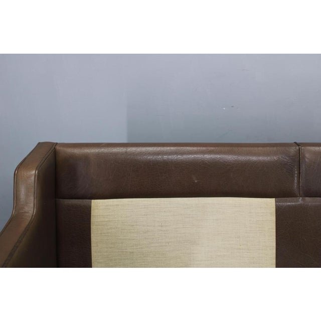Mid-Century Danish Three-Seat Brown Leather Sofa, 1970s For Sale - Image 12 of 18