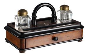 Wooden Inkwell with Drawer