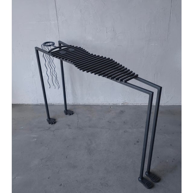 1980s Sculptural Anthropomorphic Iron Lady Console Table For Sale In Las Vegas - Image 6 of 10