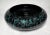 A mid to late 20th century sculptural art vessel consistent with a splatter ware design in turquoise paint with black...