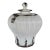 Modern Large Cream Crackle and Bronze Glaze Lidded Jar For Sale