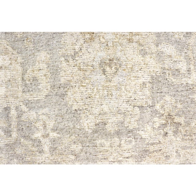 Transitional Pasargad Home Oushak Silver Wool Area Rug- 9' 3'' X 12' 7'' For Sale - Image 3 of 4