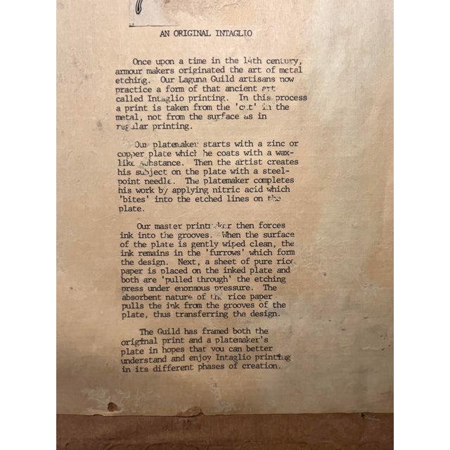 1970s Rare Alfredo Arciniaga Limited Edition "Juana" Intaglio Etching With Steel Plate For Sale - Image 12 of 12