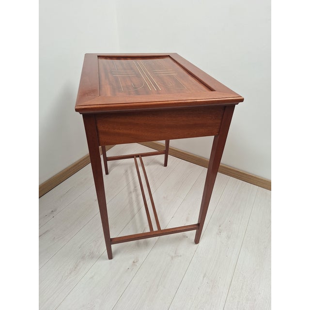 Art Nouveau Wooden Desk with Brass Inserts by Eugenio Quarti, 1890s For Sale - Image 17 of 18