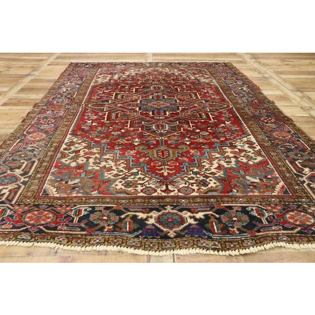Textile Antique Persian Heriz Rug - 06'03 X 09'00 For Sale - Image 7 of 9