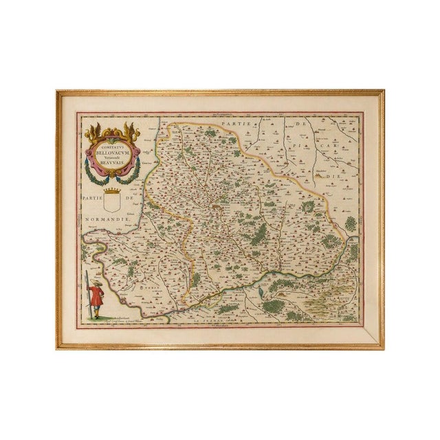 Willem Janszoon Blaeu, Map of Beauvais, Picardy, France, 1642 For Sale - Image 11 of 11