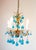 Blue Italian Chandelier in Gilt Metal with Murano Glass Drops, 1960 For Sale - Image 8 of 9