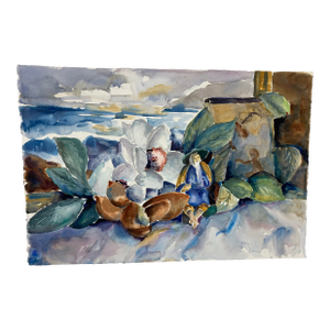 1970s Original Watercolor by Christine Pitman 524