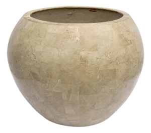 Postmodern Tessellated Stone Inlay Mod Cachepot / Planter Attrib. Maitland-Smith