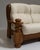 1970s French Chestnut Brown Brutalist Oak Upholstered Sofa For Sale In Greensboro - Image 6 of 15
