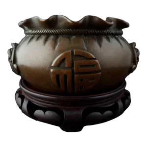 Chinese Bronze Money Sack Censer