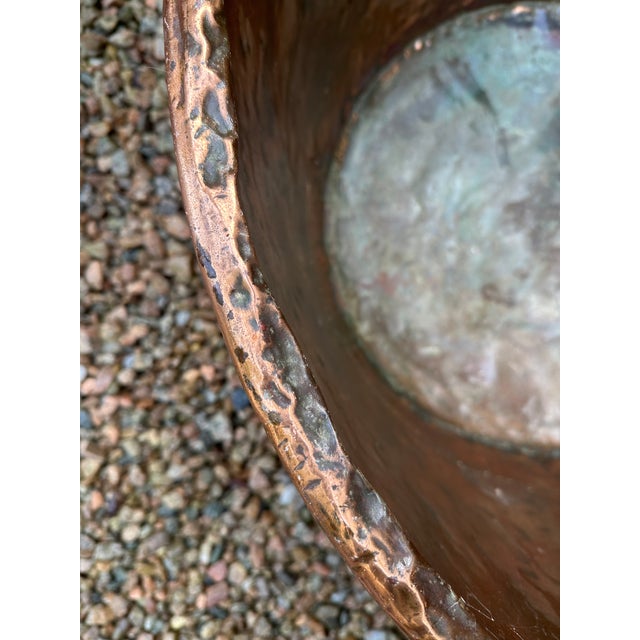 Metal 21" Copper Cauldron Pot For Sale - Image 7 of 12