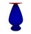 Cobalt Blue Satin Glass Vase With Orange Base - 9" Tall For Sale In Los Angeles - Image 6 of 10