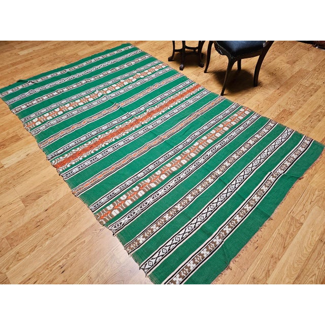 Textile Vintage American Southwestern Blanket, Handwoven Wool, Stripe Pattern, 5x8 For Sale - Image 7 of 16