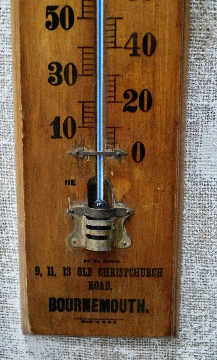 Vintage Wooden Advertising Thermometer | Chairish