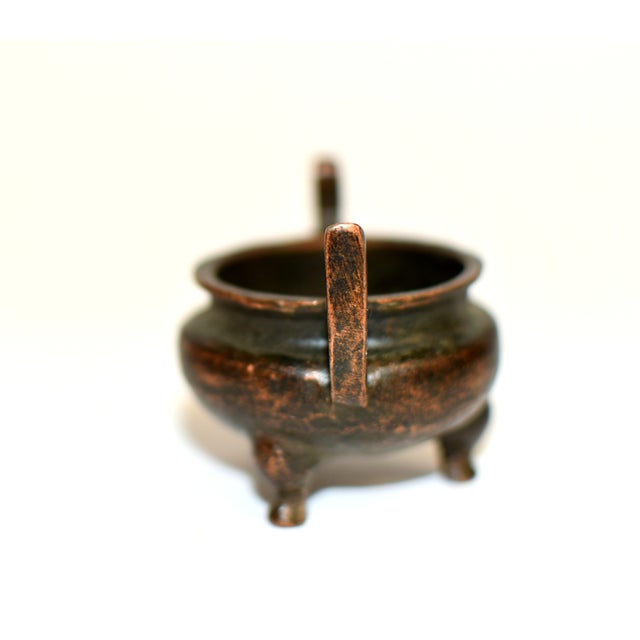 Set of 4 Bronze Antique Mini Incense Burner Chinese Censer For Sale - Image 18 of 18